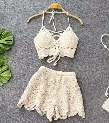 Women's Hollow Knit Seaside Suit