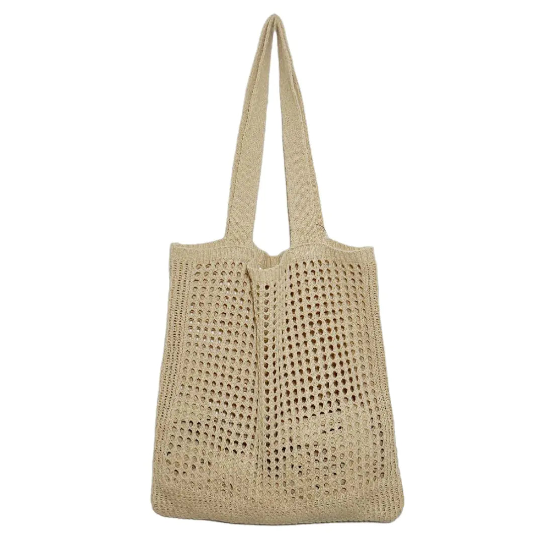 GGOOB Beach Tote Bag Aesthetic Coconut Girl Aesthetic Tote Bag Crochet Beach Bag Small Beach Bag Cute Beach Bag (Khaki)